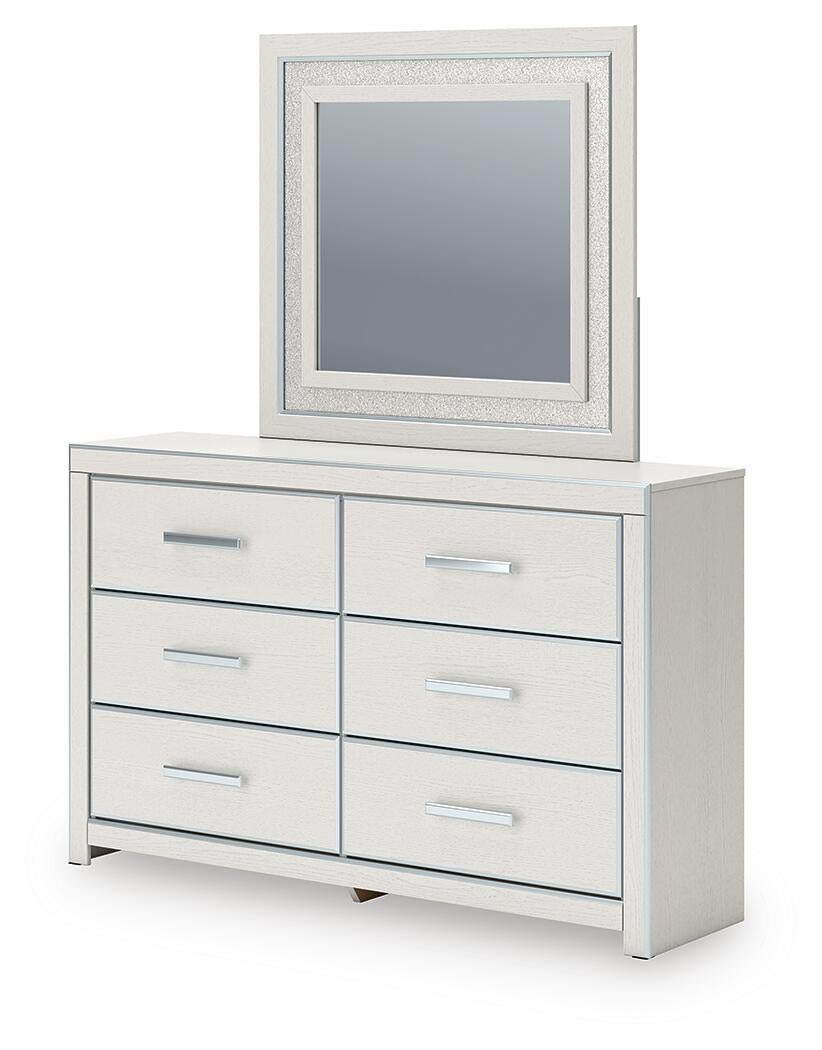 Zuraleus  Upholstered Panel Bed, Dresser, Mirror, Chest And Nightstand