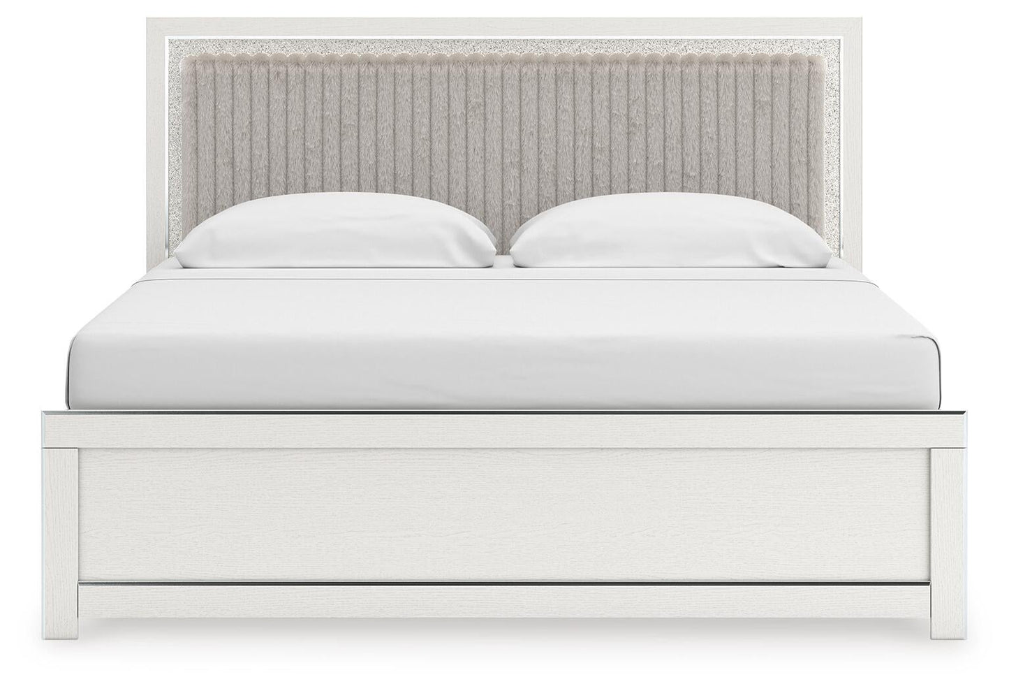 Zuraleus  Upholstered Panel Bed, Dresser, Mirror And Nightstand