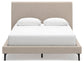Cielden  Upholstered Bed With Roll Slats, Dresser, Mirror And Nightstand