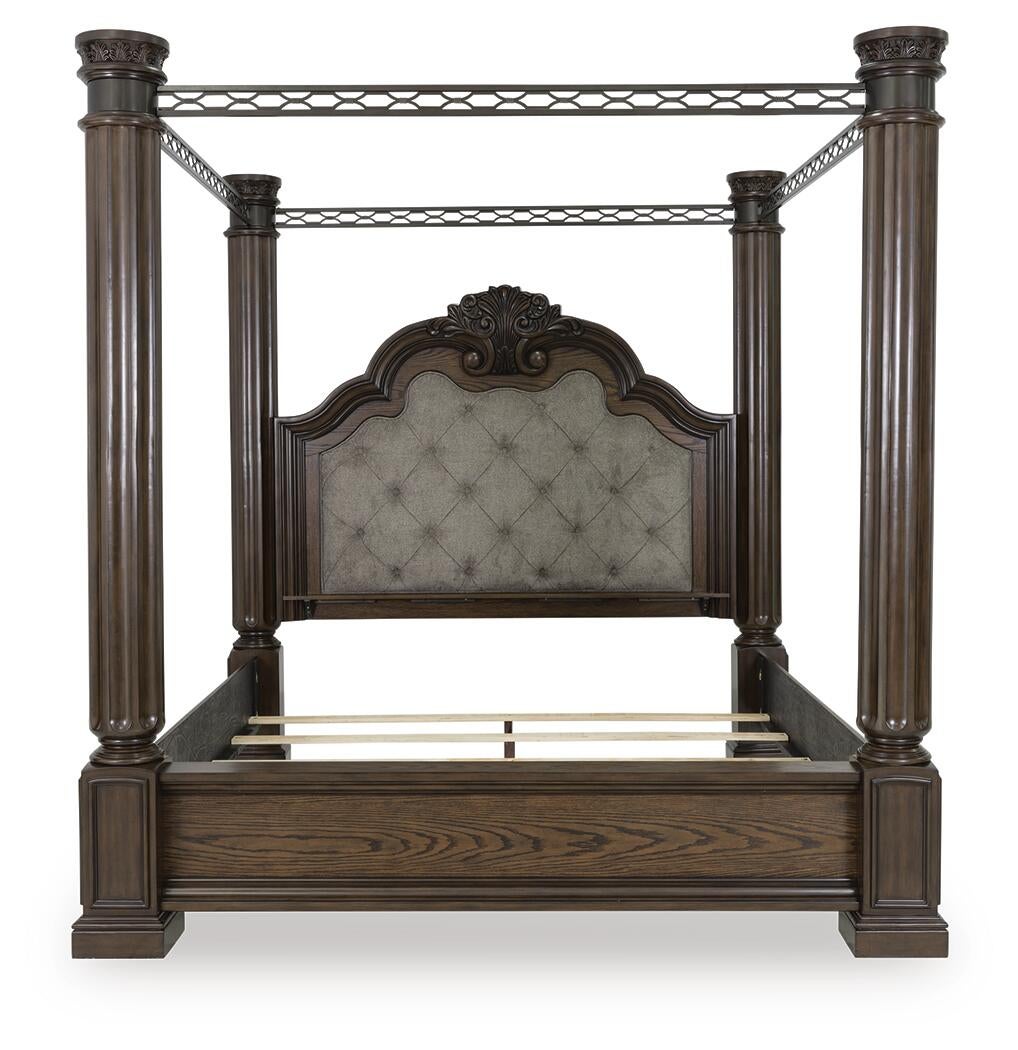 Maylee California  Canopy Bed, Dresser And Mirror