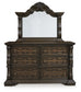Maylee California  Canopy Bed, Dresser And Mirror
