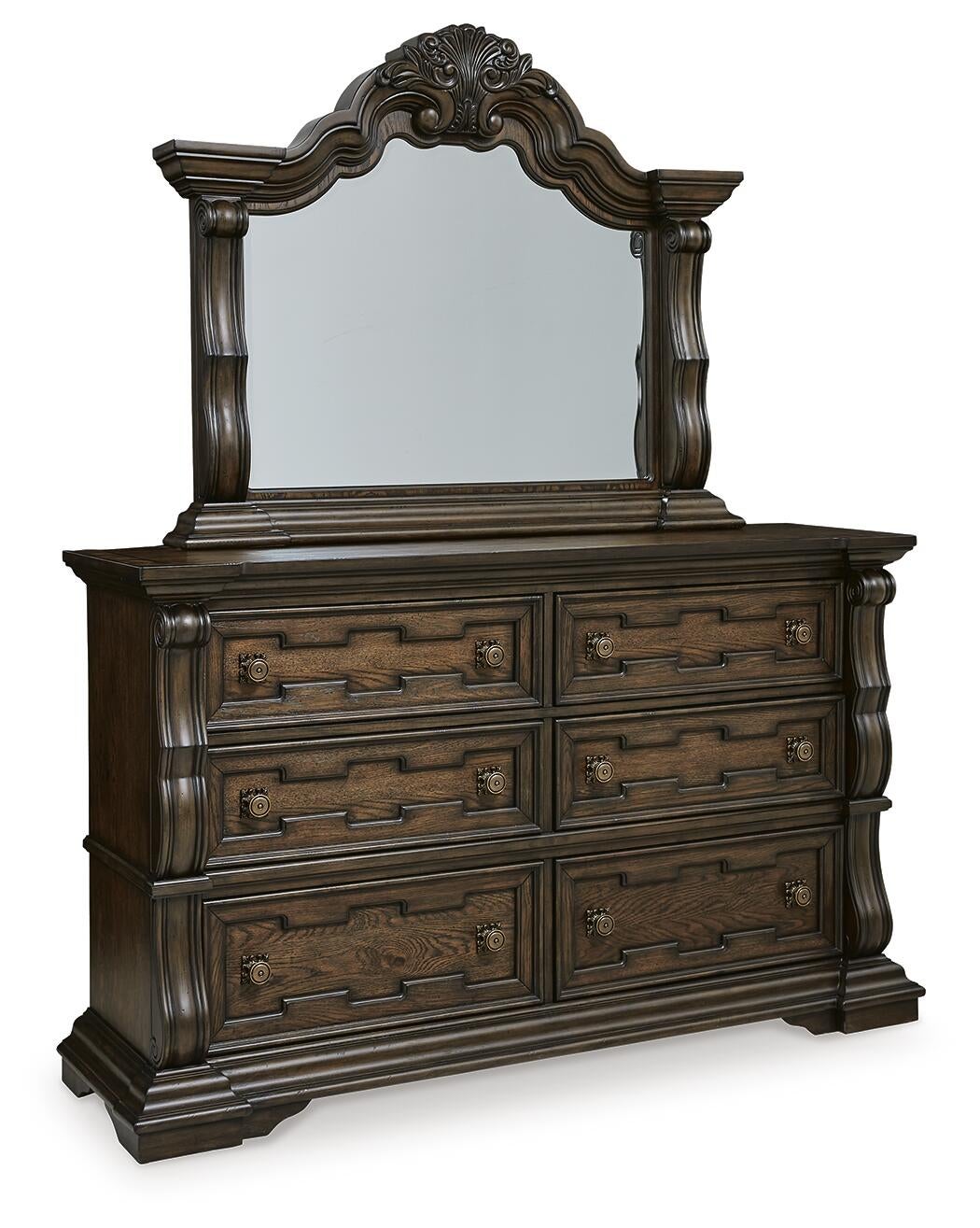 Maylee California  Canopy Bed, Dresser And Mirror