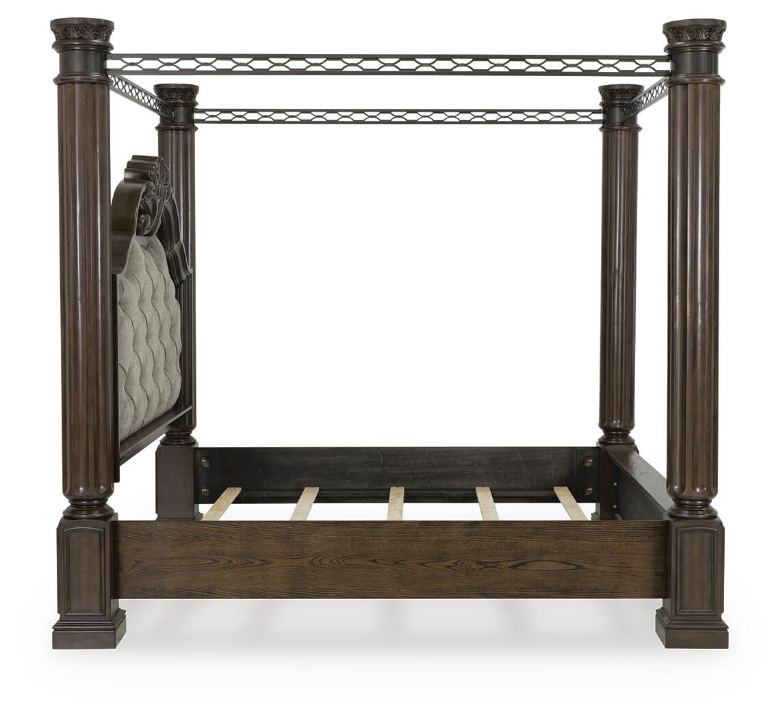 Maylee California  Canopy Bed, Dresser And Mirror
