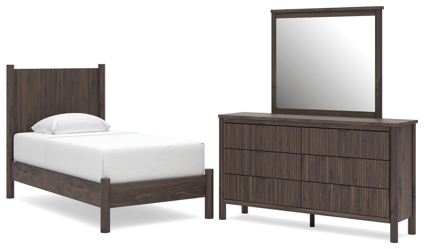 Pamytta  Panel Platform Bed, Dresser And Mirror