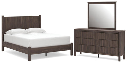 Pamytta  Panel Platform Bed, Dresser And Mirror