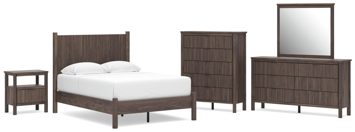 Pamytta  Panel Platform Bed, Dresser, Mirror, Chest And Nightstand