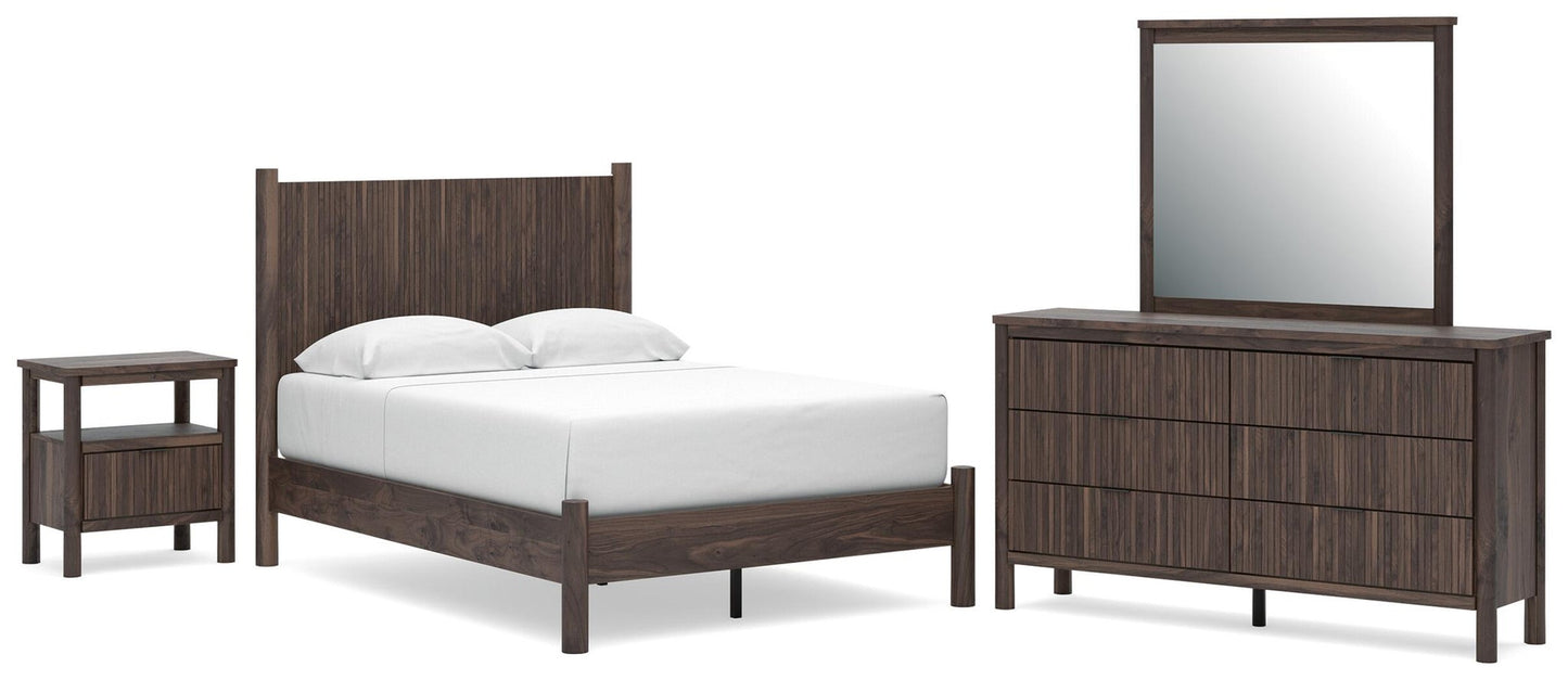 Pamytta  Panel Platform Bed, Dresser, Mirror And Nightstand