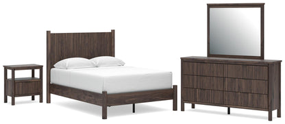 Pamytta  Panel Platform Bed, Dresser, Mirror And Nightstand