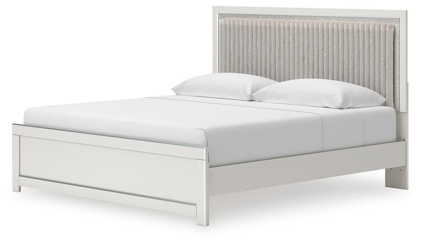 Zuraleus  Upholstered Panel Platform Bed, Dresser, Mirror And Nightstand