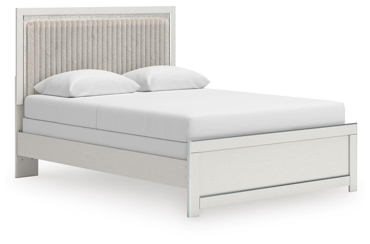Zuraleus  Upholstered Panel Bed, Dresser, Mirror And Nightstand
