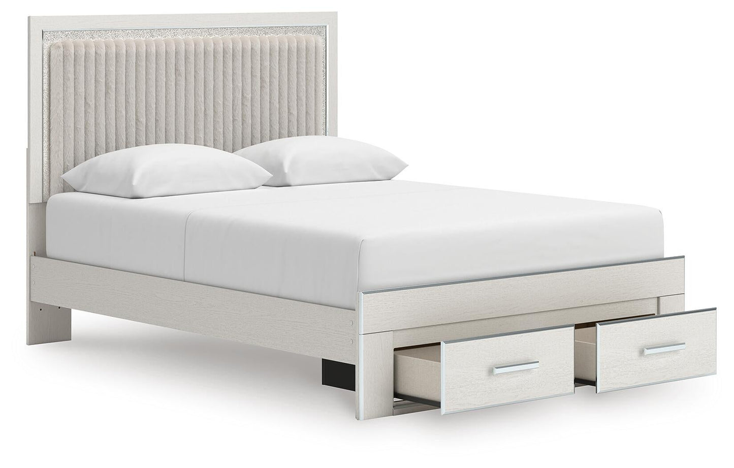 Zuraleus  Upholstered Panel Platform Storage Bed, Dresser, Mirror, Chest And Nightstand