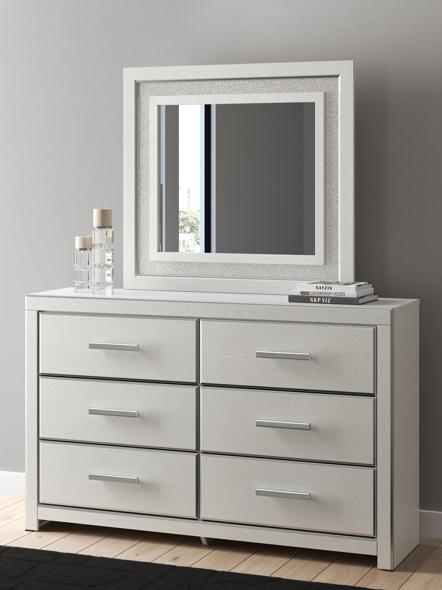 Zuraleus  Upholstered Panel Platform Storage Bed, Dresser, Mirror, Chest And Nightstand