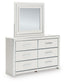 Zuraleus California  Upholstered Bed, Dresser And Mirror