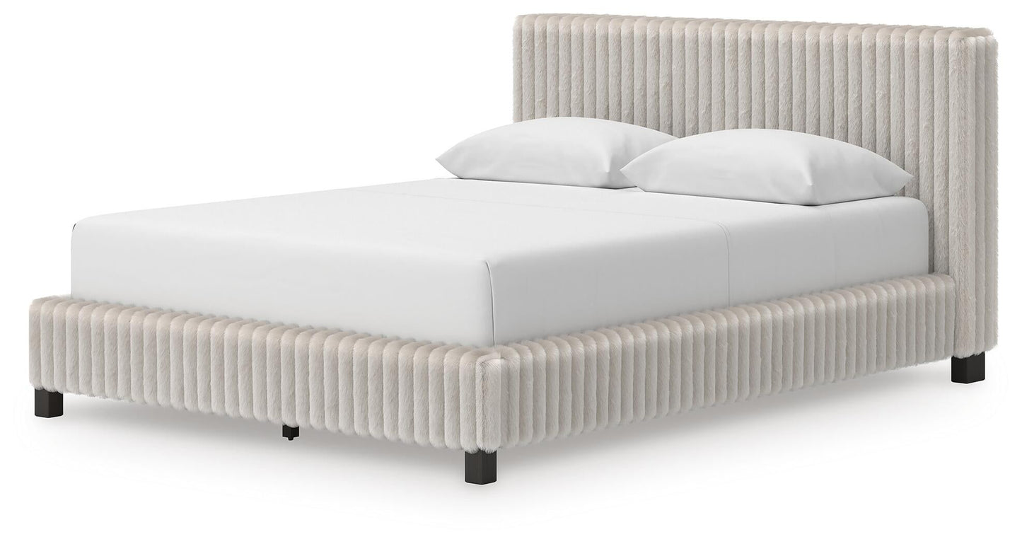 Zuraleus  Upholstered Bed, Dresser, Mirror, Chest And Nightstand