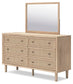 Cielden California  Upholstered Bed With Roll Slats, Dresser, Mirror And Nightstand