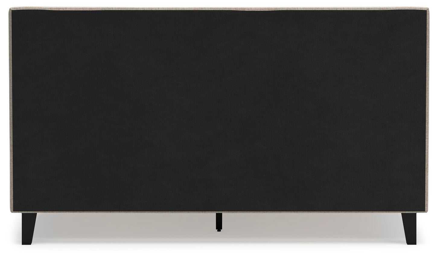 Cielden California  Upholstered Bed With Roll Slats, Dresser And Mirror