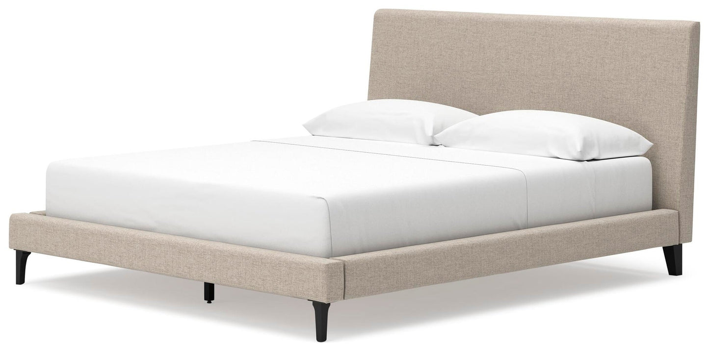 Cielden California  Upholstered Bed With Roll Slats, Dresser And Mirror