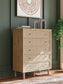 Cielden  Upholstered Bed With Roll Slats, Dresser, Mirror, Chest And Nightstand