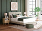 Cielden  Upholstered Bed With Roll Slats, Dresser And Mirror