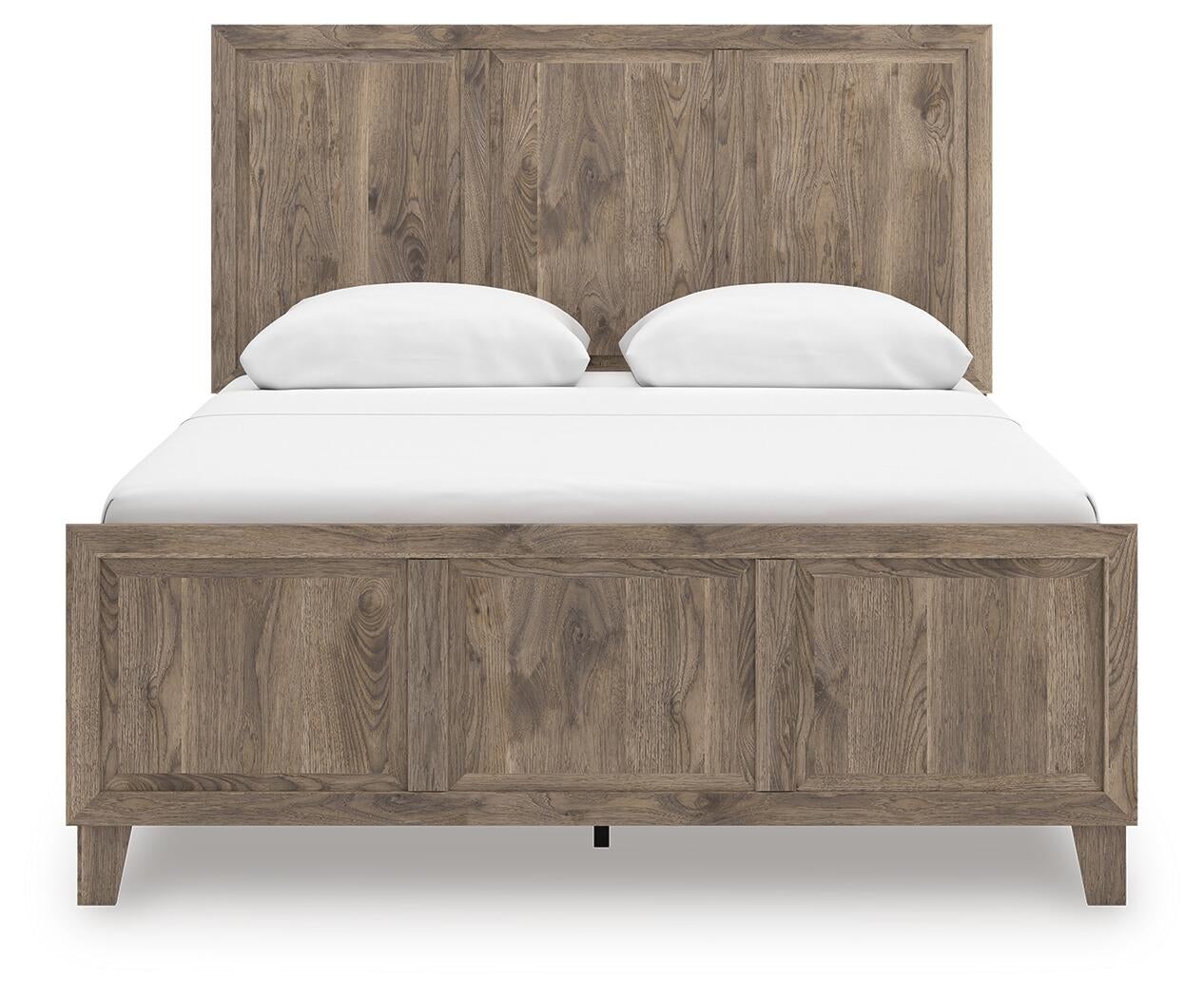 Rusticott  Panel Bed With Mirrored Dresser