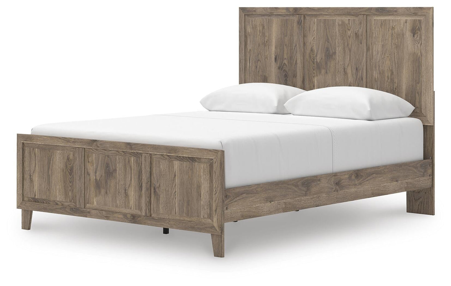 Rusticott  Panel Bed With Mirrored Dresser