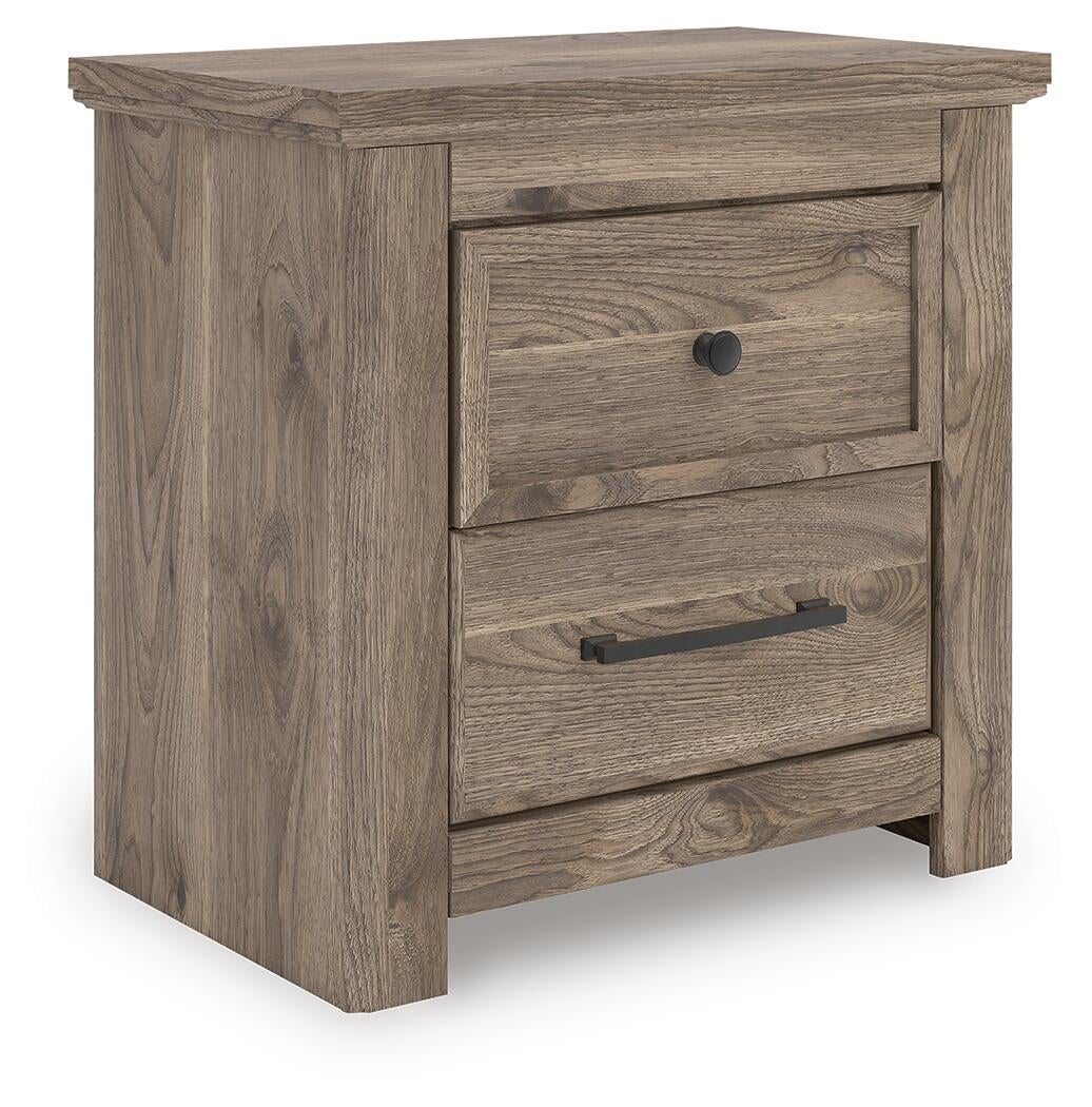 Rusticott  Poster Bed With Mirrored Dresser And Nightstand