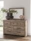Rusticott  Poster Bed With Mirrored Dresser And Nightstand