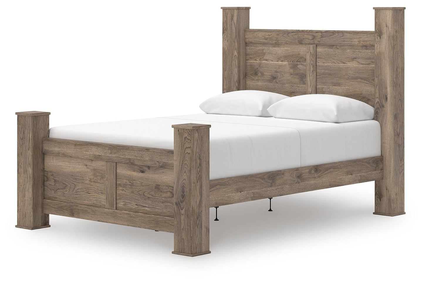 Rusticott  Poster Bed With Mirrored Dresser