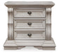 Bruchandi  Upholstered Panel Bed With Mirrored Dresser And Nightstand