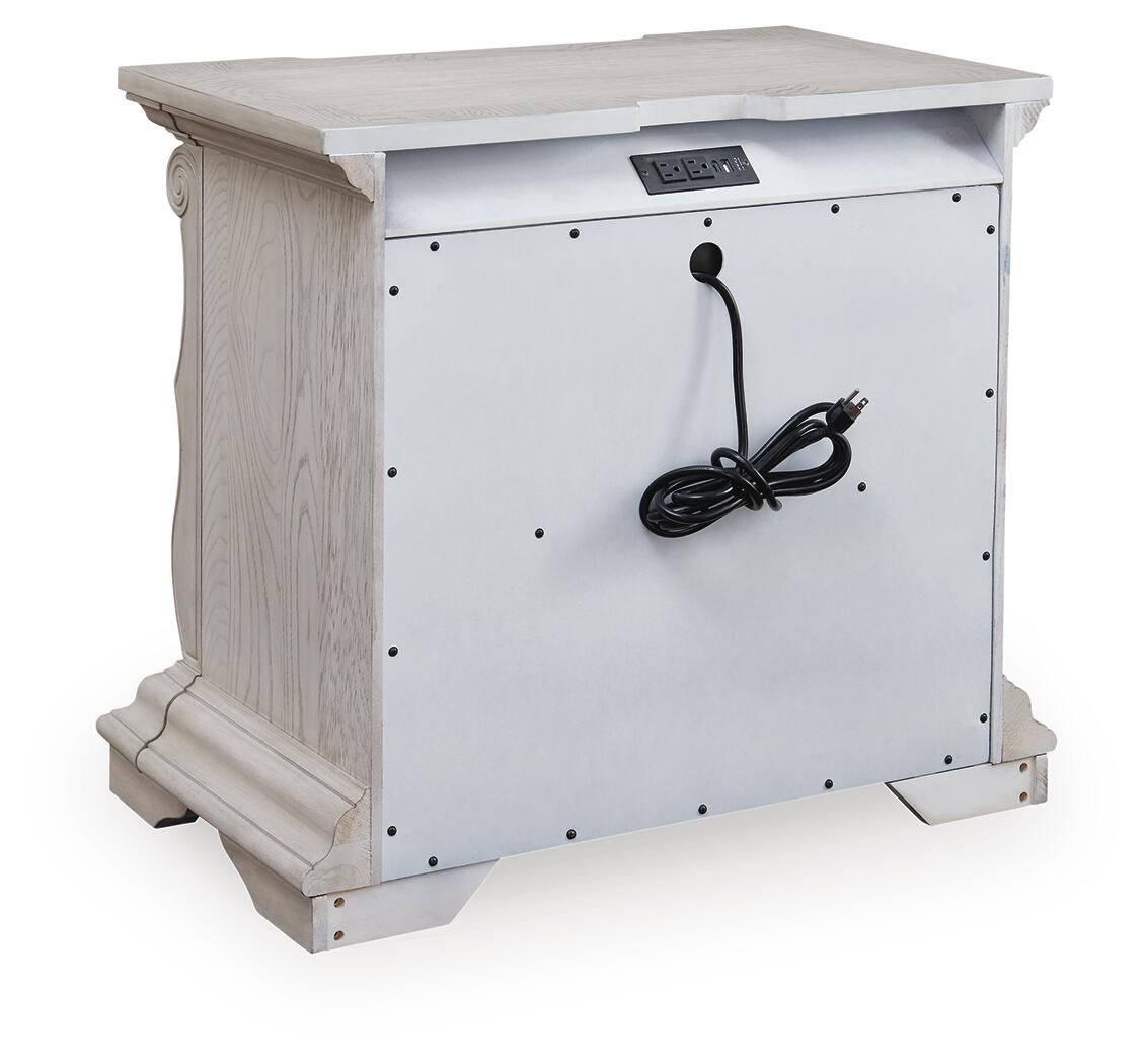 Bruchandi  Upholstered Panel Bed With Mirrored Dresser And Nightstand