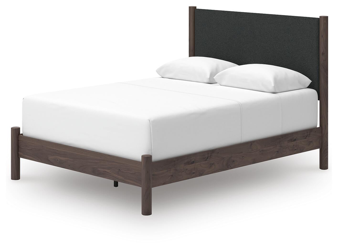 Pamytta  Upholstered Panel Bed, Dresser, Mirror And Nightstand