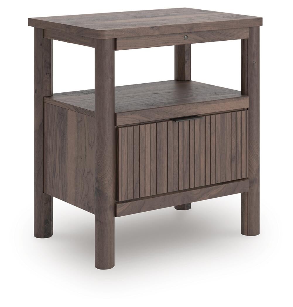 Pamytta  Upholstered Panel Bed, Dresser, Mirror, Chest And Nightstand