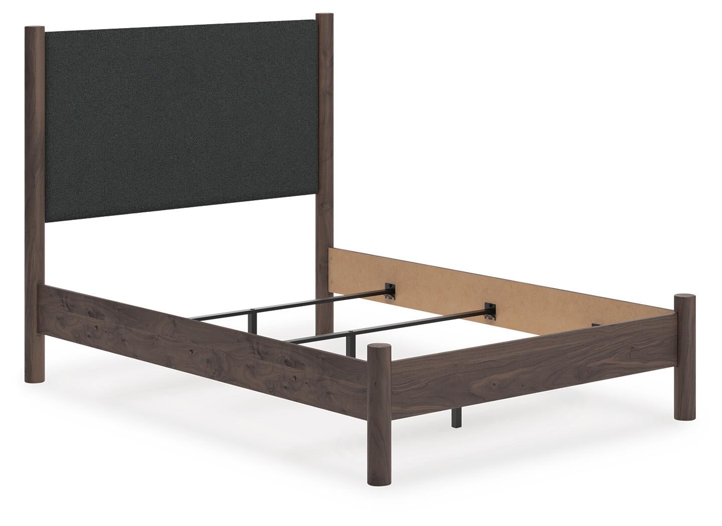 Pamytta  Upholstered Panel Bed, Dresser And Mirror