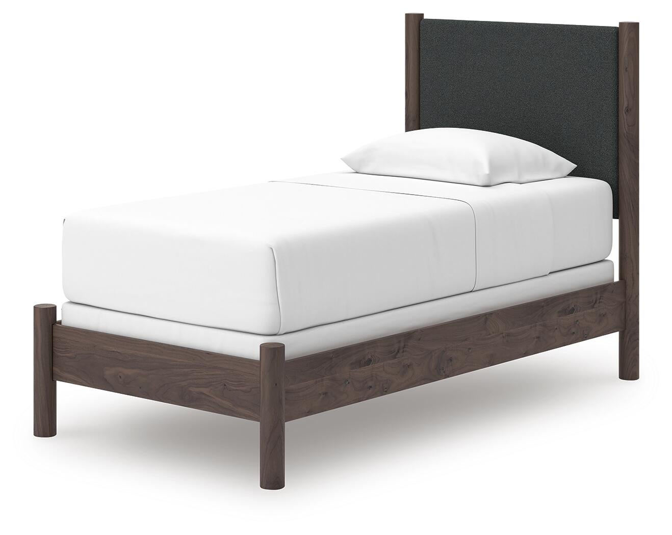 Pamytta  Upholstered Panel Bed, Dresser, Mirror, Chest And Nightstand