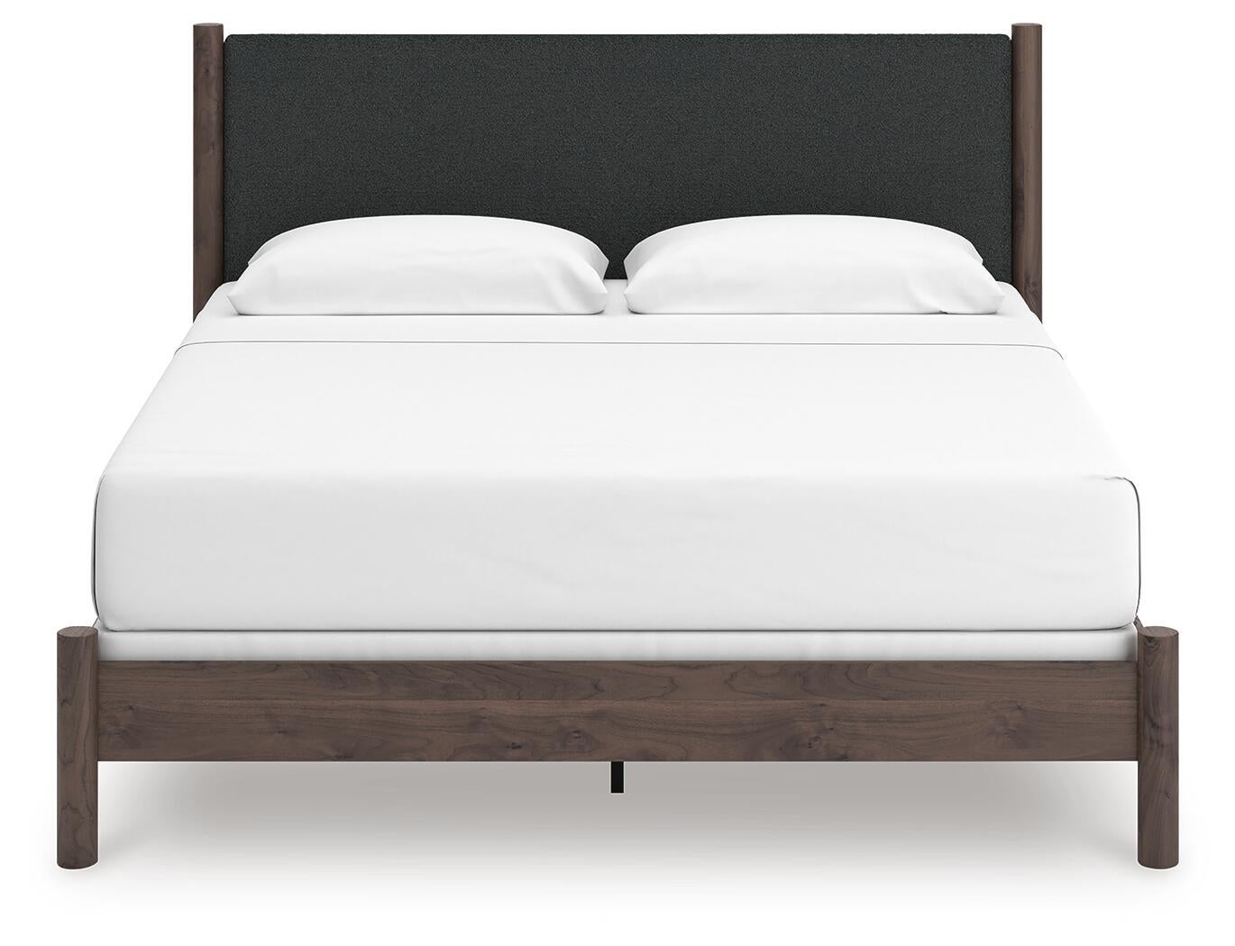 Pamytta  Upholstered Panel Bed, Dresser And Mirror
