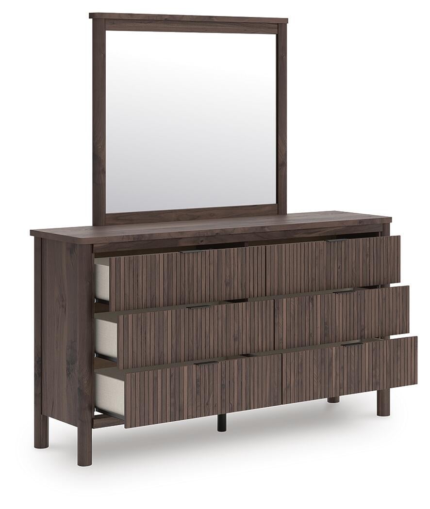 Pamytta  Panel Platform Bed, Dresser And Mirror