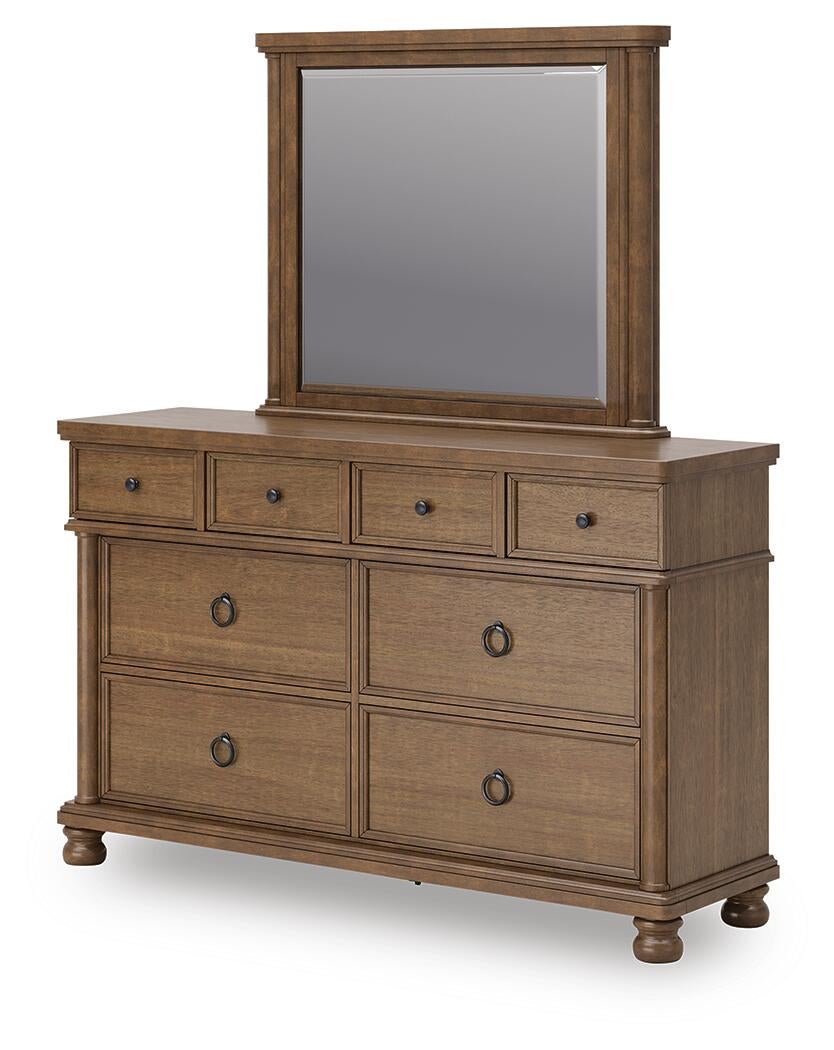 Rowlenstown  Poster Bed With Mirrored Dresser And Nightstand
