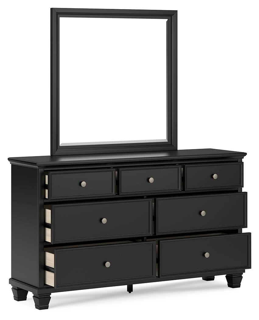 Lanolee California  Panel Storage Bed, Dresser And Mirror