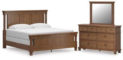 Rowlenstown  Poster Bed With Mirrored Dresser
