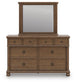 Rowlenstown  Poster Bed With Mirrored Dresser