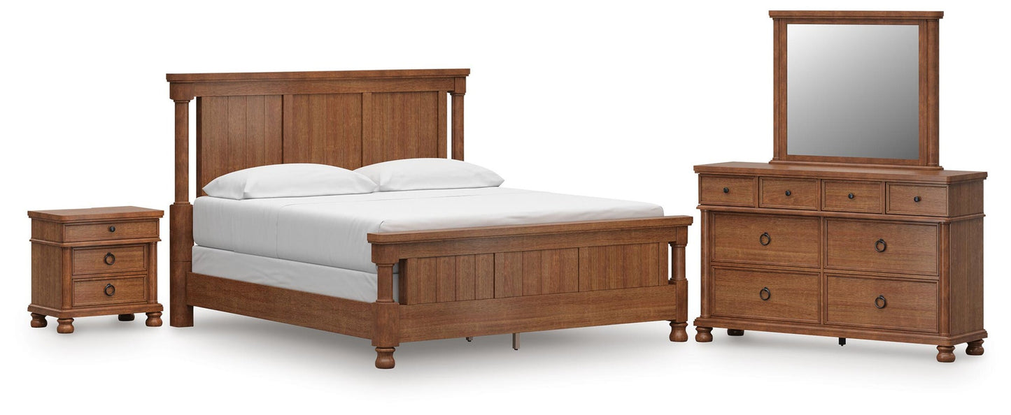 Rowlenstown California  Poster Bed With Mirrored Dresser And Nightstand