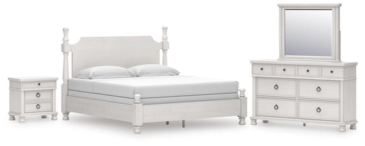 Rowlenstown  Poster Bed, Dresser, Mirror And Nightstand