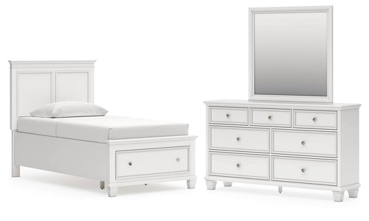 Fortman  Panel Storage Bed, Dresser And Mirror