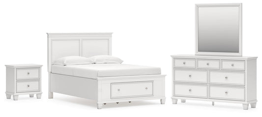 Fortman  Panel Storage Bed, Dresser, Mirror And Nightstand