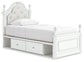 Kozlani  Upholstered Panel Storage Bed, Dresser And Mirror
