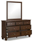 Danabrin California  Panel Storage Bed, Dresser, Mirror And Nightstand