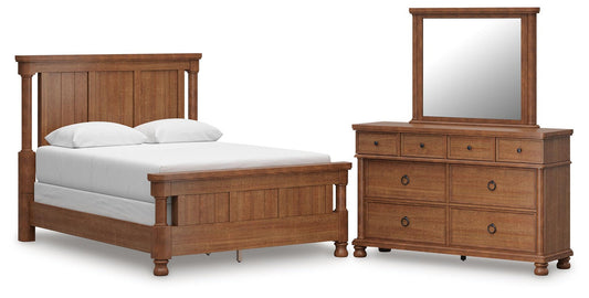Rowlenstown  Poster Bed With Mirrored Dresser