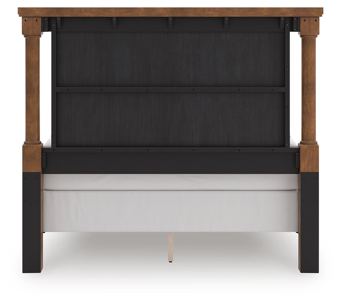 Rowlenstown  Poster Bed With Mirrored Dresser