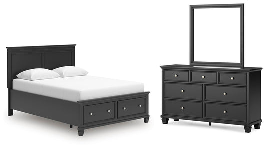Lanolee  Panel Storage Bed, Dresser And Mirror