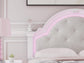 Kozlani  Upholstered Panel Bed, Dresser And Mirror
